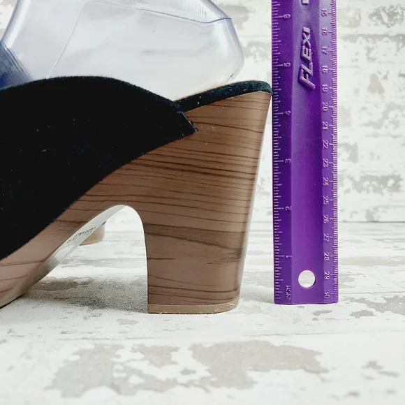 New Splendid Vina Black Suede Platform Slip On Clogs E101 - Picture 9 of 13